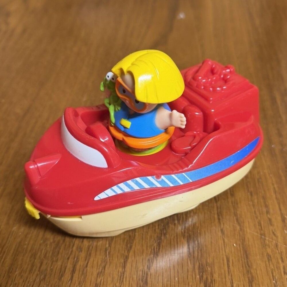 Vintage Fisher Price Little People Motorized Speedboat Jet Ski Toy Character